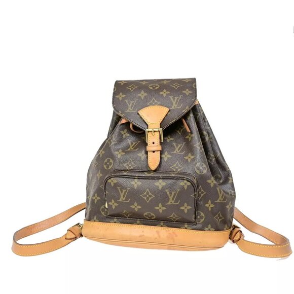 LOUIS VUITTON Montsouris MM Backpack Bag Monogram Leather Brown M51136 13EB360 - Picture 1 of 16